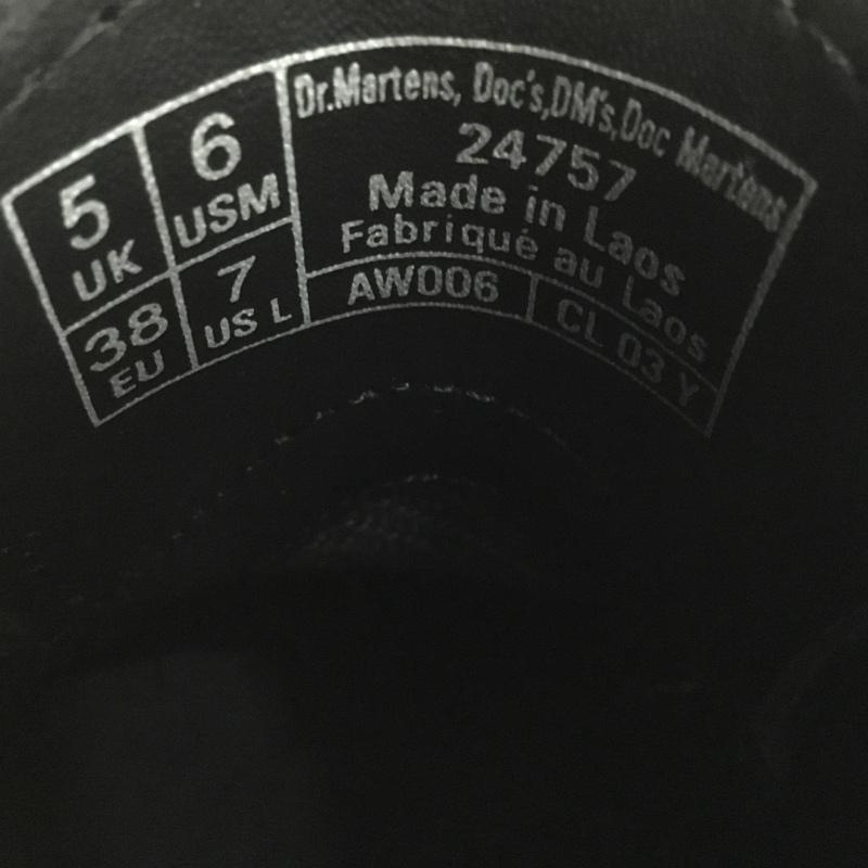 ドクターマーチン Dr.Martens 革靴 革靴 24757 3ホール ホワイトステッチ UK5 US：7 無地 黒 / ブラック /  レディース USED 古着 中古 10150976