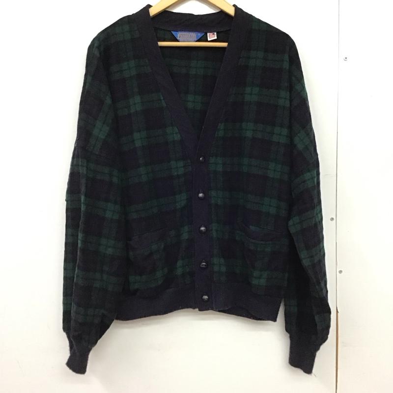 ペンドルトン PENDLETON カーディガン 長袖 長袖カーディガン 前ボタン XL チェック マルチカラー / マルチカラー /  メンズ USED 古着 中古 10150983