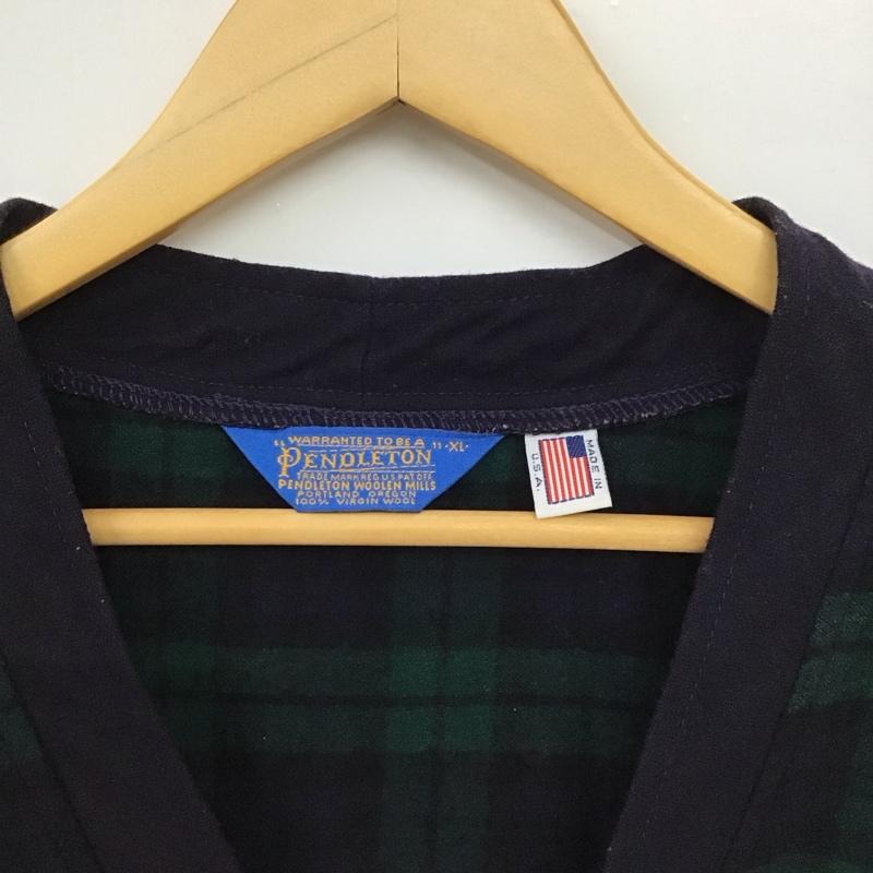 ペンドルトン PENDLETON カーディガン 長袖 長袖カーディガン 前ボタン XL チェック マルチカラー / マルチカラー /  メンズ USED 古着 中古 10150983