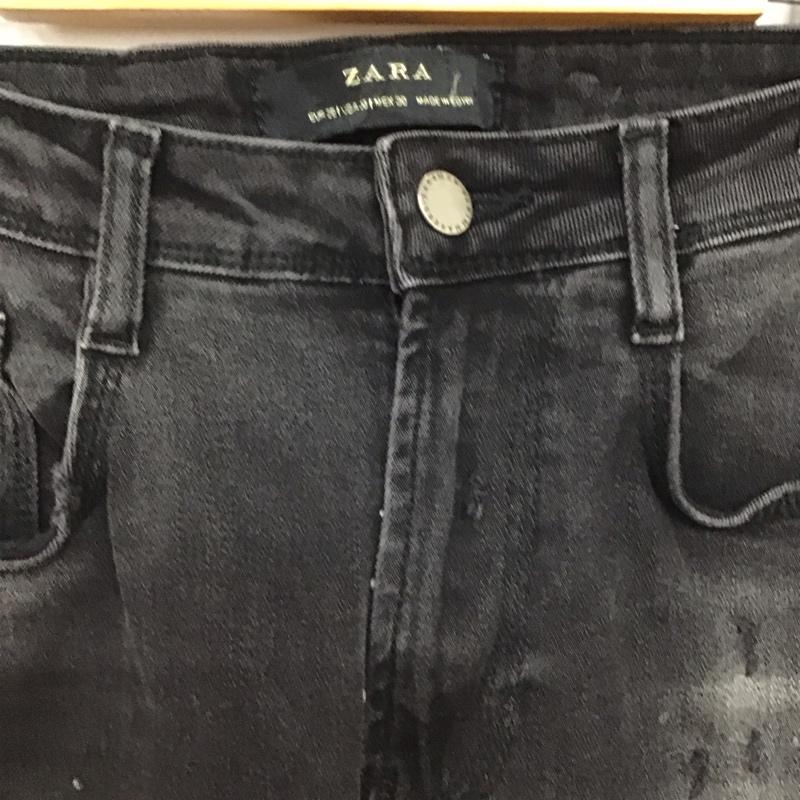 ザラ ZARA パンツ デニム、ジーンズ デニムパンツ スリムパンツ カジュアルパンツ ストレッチパンツ 38 ダメージ加工 ダークグレー / ダークグレー /  メンズ USED 古着 中古 10150994