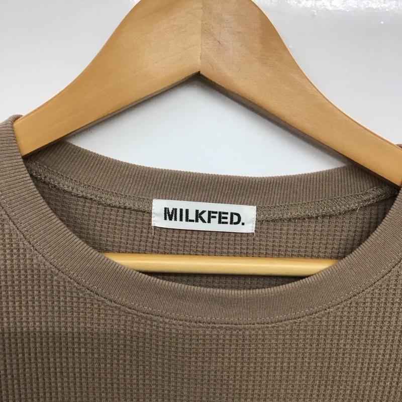 ミルクフェド MILKFED. ワンピース ひざ丈スカート 103211041024 ONE SIZE 無地 X ロゴ、文字 ベージュ / ベージュ /  レディース USED 古着 中古 10150998