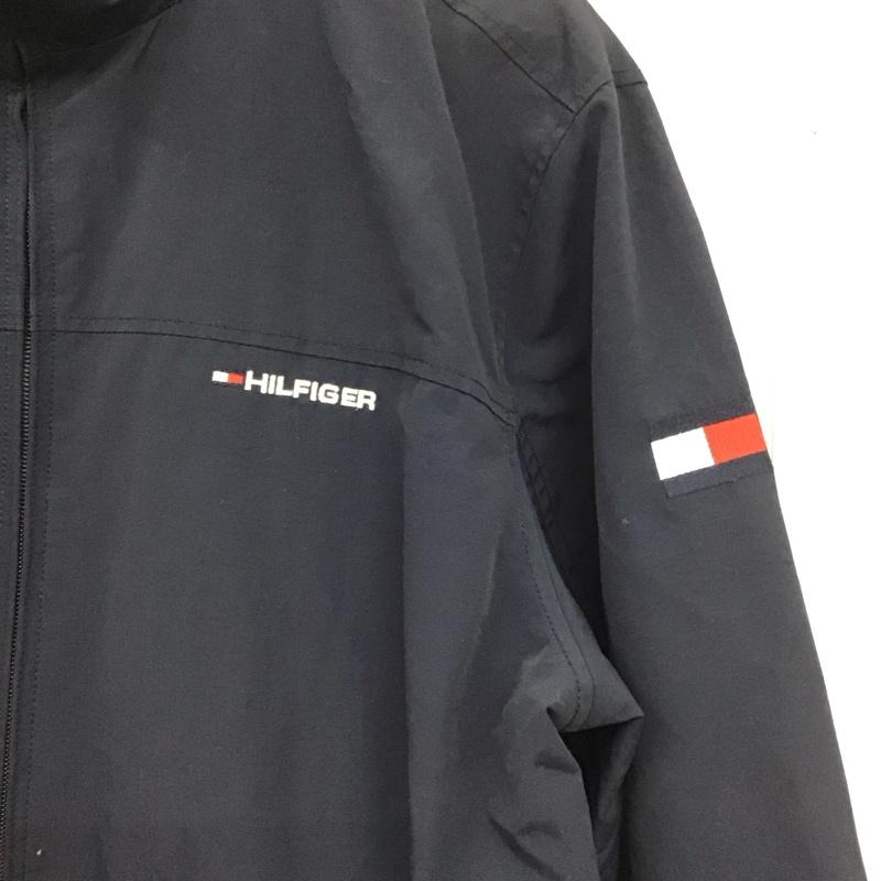 トミーヒルフィガー TOMMY HILFIGER ジャケット、上着 ジャンパー、ブルゾン ジップアップジャケット ナイロンジャケット アウター スタンドカラー XL ロゴ、文字 紺 / ネイビー /  メンズ USED 古着 中古 10151019