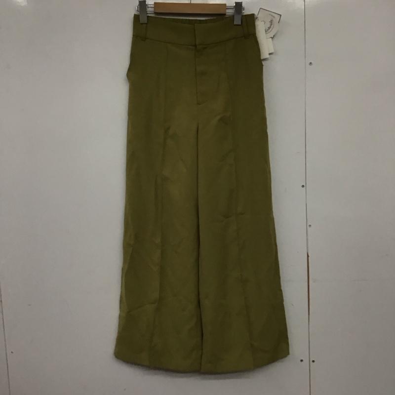 ミラオーウェン Mila Owen パンツ スラックス 09WFP205216 センターコバ後ゴムワイドワンツ 1 無地 黄緑 / イエローグリーン /  レディース USED 古着 中古 10151025