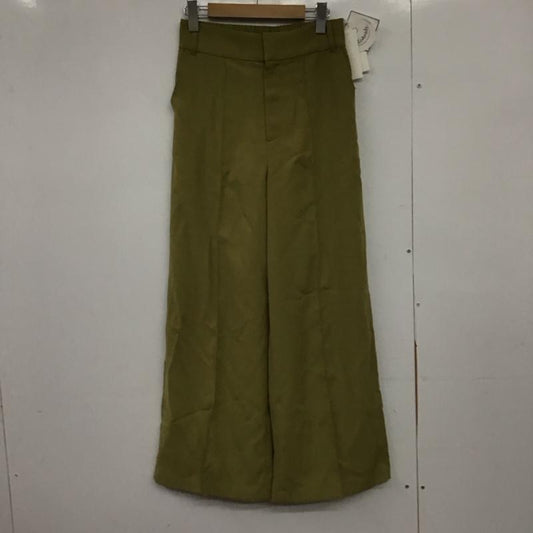 ミラオーウェン Mila Owen パンツ スラックス 09WFP205216 センターコバ後ゴムワイドワンツ 1 無地 黄緑 / イエローグリーン /  レディース USED 古着 中古 10151025