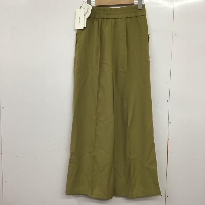 ミラオーウェン Mila Owen パンツ スラックス 09WFP205216 センターコバ後ゴムワイドワンツ 1 無地 黄緑 / イエローグリーン /  レディース USED 古着 中古 10151025