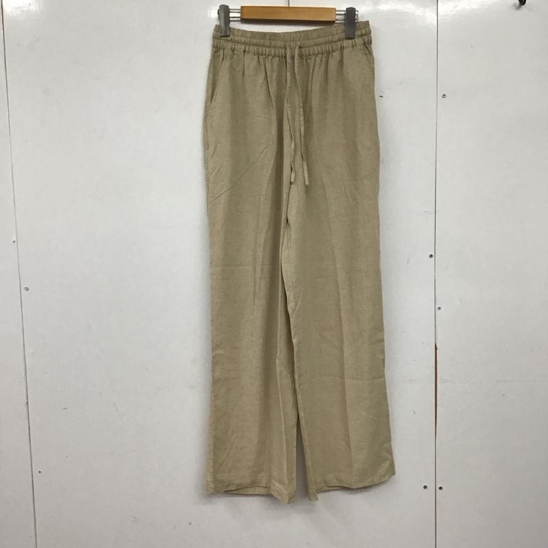 フリークスストア FREAK S STORE パンツ スラックス 1142248903791 リネンブレンド ワイド イージーパンツ M 無地 ベージュ / ベージュ /  レディース USED 古着 中古 10151030