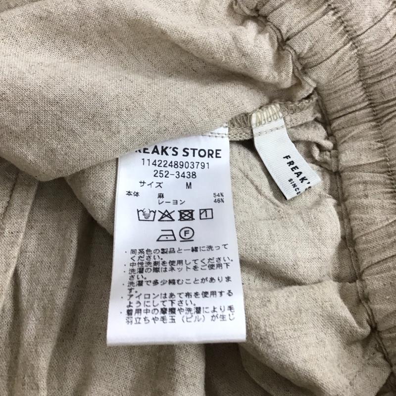 フリークスストア FREAK S STORE パンツ スラックス 1142248903791 リネンブレンド ワイド イージーパンツ M 無地 ベージュ / ベージュ /  レディース USED 古着 中古 10151030