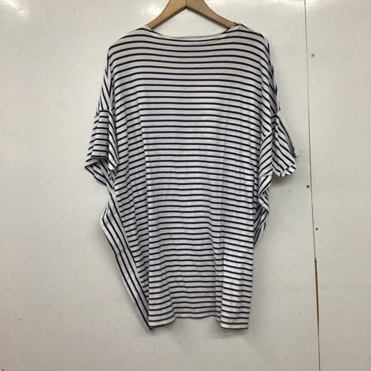 コフタ KOFTA カットソー 半袖 FREE ボーダー柄 白 / ホワイト / X 紺 / ネイビー /  レディース USED 古着 中古 10151077