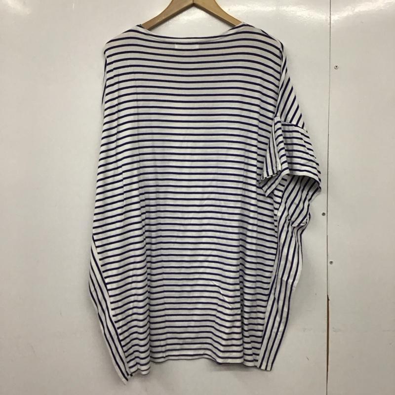 コフタ KOFTA カットソー 半袖 FREE ボーダー柄 白 / ホワイト / X 紺 / ネイビー /  レディース USED 古着 中古 10151077