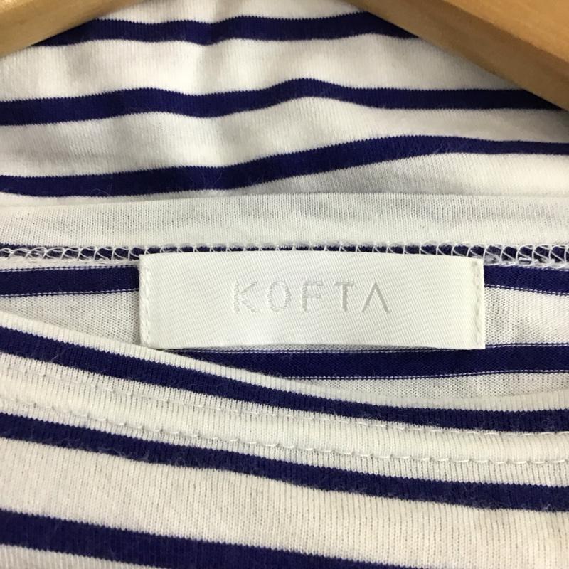 コフタ KOFTA カットソー 半袖 FREE ボーダー柄 白 / ホワイト / X 紺 / ネイビー /  レディース USED 古着 中古 10151077