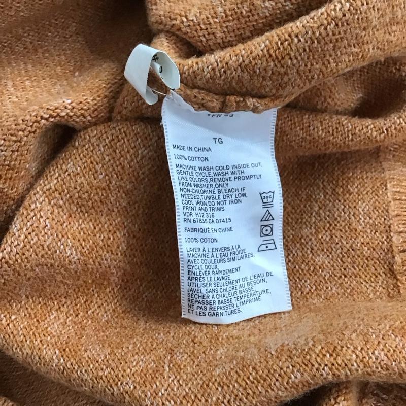 ノーティカ NAUTICA ニット、セーター 長袖 長袖ニットカットソー Vネック セーター XL ロゴ、文字 橙 / オレンジ /  メンズ USED 古着 中古 10151086