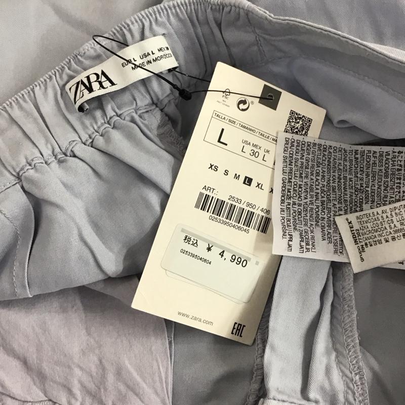 ザラ ZARA パンツ スラックス タグ付 L 無地 水色 / ライトブルー /  レディース USED 古着 中古 10151091