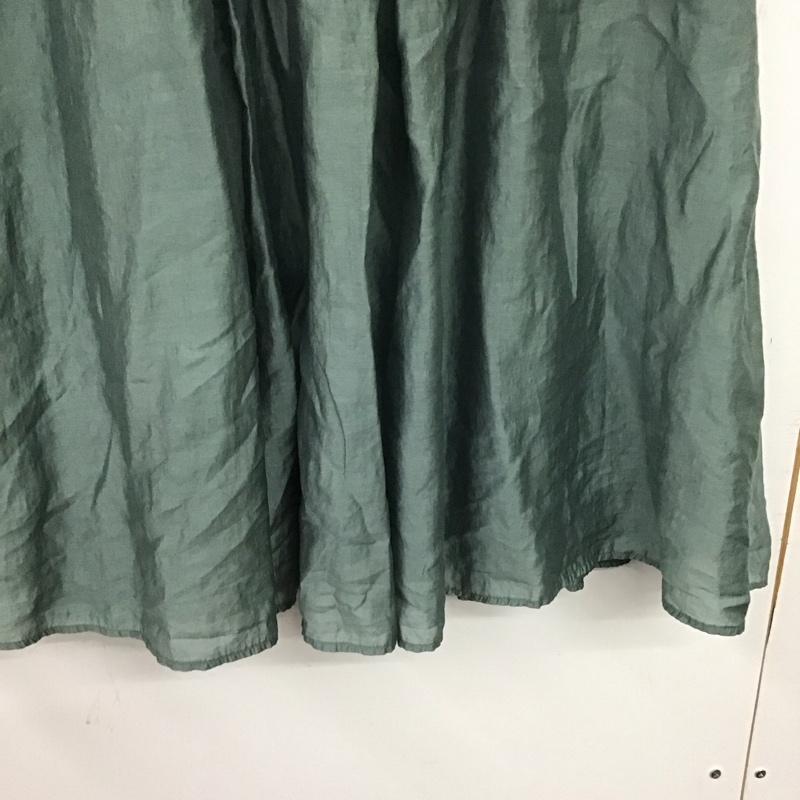 ユナイテッドアローズグリーンレーベルリラクシング UNITED ARROWS green label relaxing スカート ロングスカート 3524-676-2390 フレアスカート 無地 薄緑 / ライトグリーン /  レディース USED 古着 中古 10151095