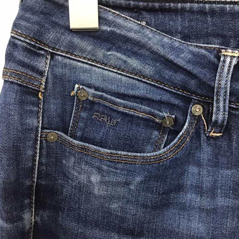 ジースターロゥ G-STAR RAW パンツ デニム、ジーンズ デニムパンツ スリムパンツ カジュアルパンツ ストレッチパンツ 27インチ 無地 インディゴ / インディゴ /  メンズ USED 古着 中古 10151096