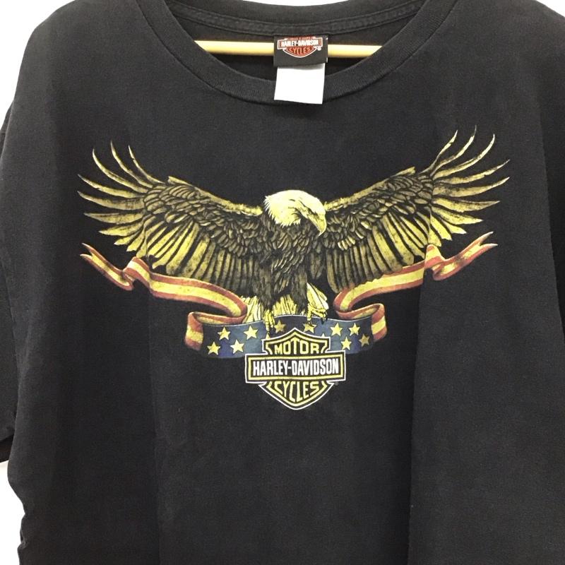 ハーレーダビッドソン Harley-Davidson Tシャツ 半袖 半袖カットソー プリントTシャツ クルーネックカットソー 2014 usa製 XL プリント ダークグレー / ダークグレー /  メンズ USED 古着 中古 10151101