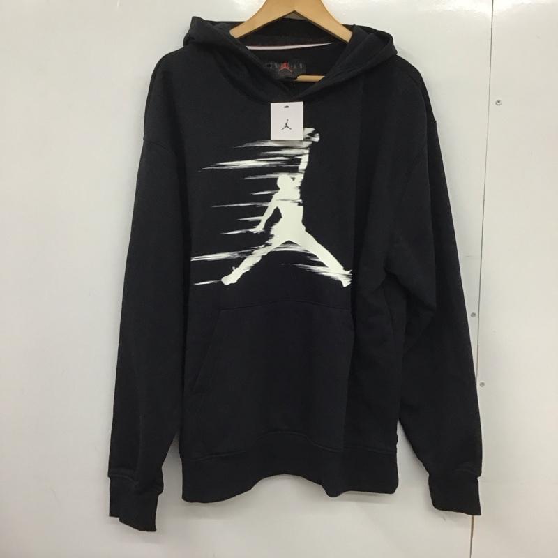 ジョーダンブランド JORDAN BRAND パーカー 長袖 fv7227-010 フリースプルオーバー L ロゴ、文字 黒 / ブラック /  メンズ USED 古着 中古 10151103