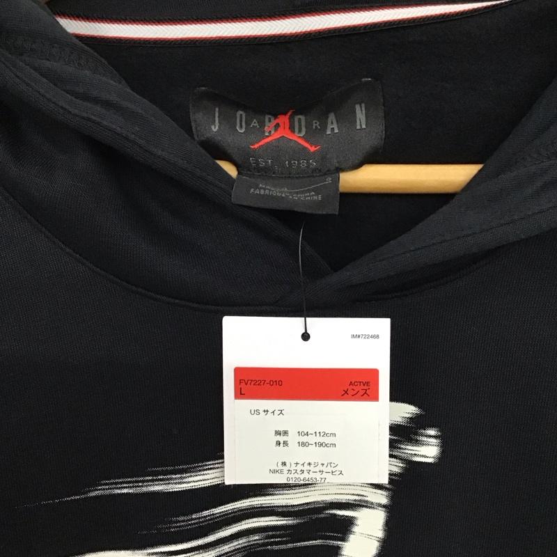 ジョーダンブランド JORDAN BRAND パーカー 長袖 fv7227-010 フリースプルオーバー L ロゴ、文字 黒 / ブラック /  メンズ USED 古着 中古 10151103
