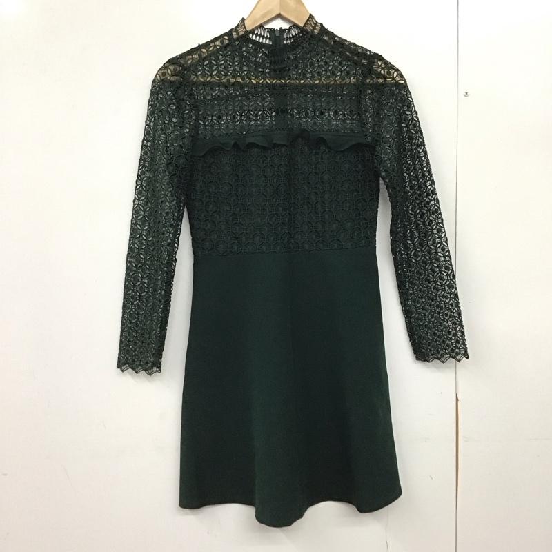 ザラウーマン ZARA WOMAN ワンピース ひざ丈スカート XS 無地 緑 / グリーン /  レディース USED 古着 中古 10151108