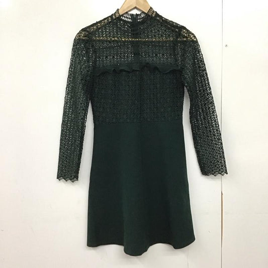 ザラウーマン ZARA WOMAN ワンピース ひざ丈スカート XS 無地 緑 / グリーン /  レディース USED 古着 中古 10151108