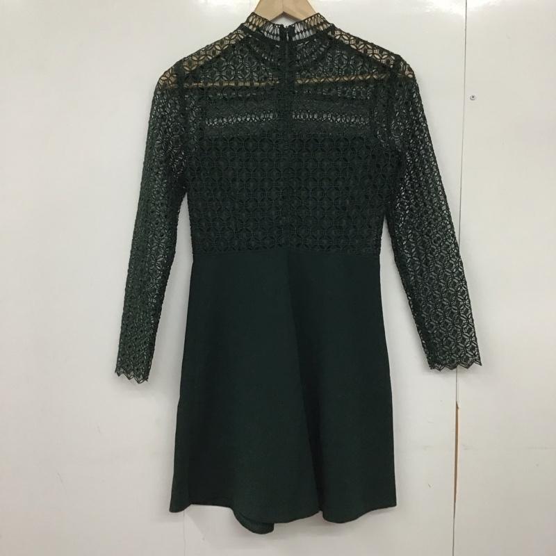 ザラウーマン ZARA WOMAN ワンピース ひざ丈スカート XS 無地 緑 / グリーン /  レディース USED 古着 中古 10151108