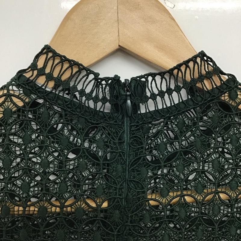 ザラウーマン ZARA WOMAN ワンピース ひざ丈スカート XS 無地 緑 / グリーン /  レディース USED 古着 中古 10151108