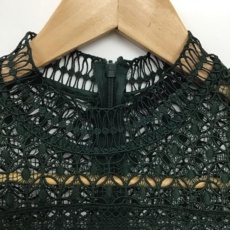 ザラウーマン ZARA WOMAN ワンピース ひざ丈スカート XS 無地 緑 / グリーン /  レディース USED 古着 中古 10151108