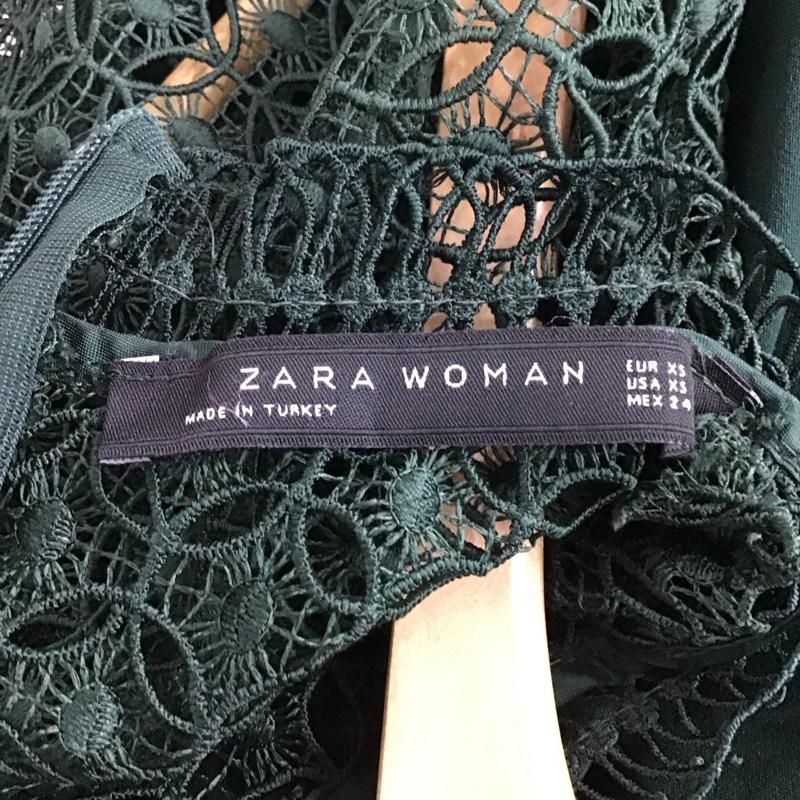 ザラウーマン ZARA WOMAN ワンピース ひざ丈スカート XS 無地 緑 / グリーン /  レディース USED 古着 中古 10151108