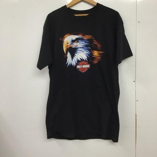 ハーレーダビッドソン Harley-Davidson Tシャツ 半袖 半袖カットソー プリントTシャツ クルーネックカットソー 2003 usa製 L プリント 黒 / ブラック /  メンズ USED 古着 中古 10151117