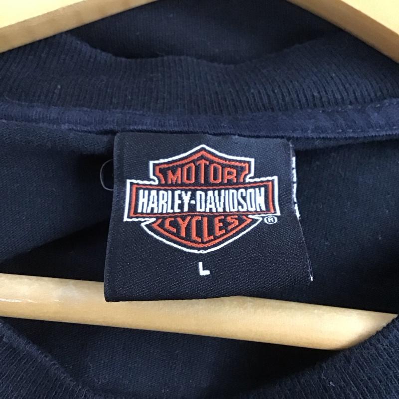 ハーレーダビッドソン Harley-Davidson Tシャツ 半袖 半袖カットソー プリントTシャツ クルーネックカットソー 2003 usa製 L プリント 黒 / ブラック /  メンズ USED 古着 中古 10151117
