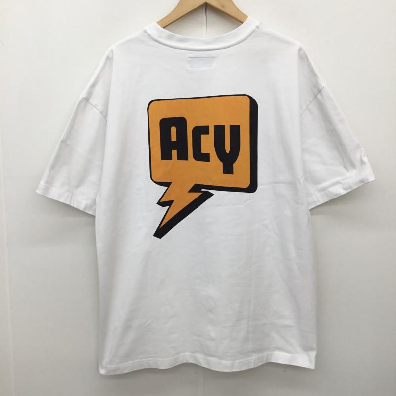 エーシー Acy Tシャツ 半袖 3 プリント 白 / ホワイト /  メンズ USED 古着 中古 10151118