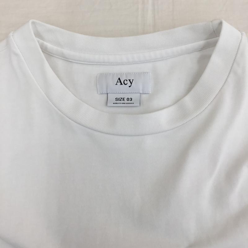 エーシー Acy Tシャツ 半袖 3 プリント 白 / ホワイト /  メンズ USED 古着 中古 10151118