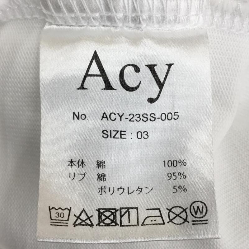 エーシー Acy Tシャツ 半袖 3 プリント 白 / ホワイト /  メンズ USED 古着 中古 10151118