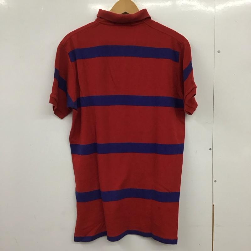 ポロバイラルフローレン Polo by RALPH LAUREN ポロシャツ 半袖 半袖ポロシャツ カラーシャツ 半袖カットソー L ボーダー柄 赤 / レッド / X 青 / ブルー /  メンズ USED 古着 中古 10151127
