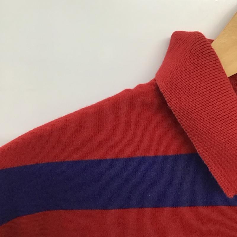ポロバイラルフローレン Polo by RALPH LAUREN ポロシャツ 半袖 半袖ポロシャツ カラーシャツ 半袖カットソー L ボーダー柄 赤 / レッド / X 青 / ブルー /  メンズ USED 古着 中古 10151127