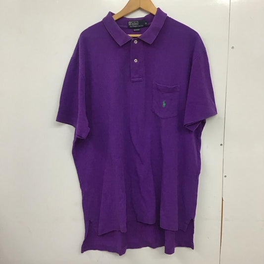 ポロバイラルフローレン Polo by RALPH LAUREN ポロシャツ 半袖 半袖ポロシャツ カラーシャツ 半袖カットソー XL ロゴ、文字 紫 / パープル /  メンズ USED 古着 中古 10151128