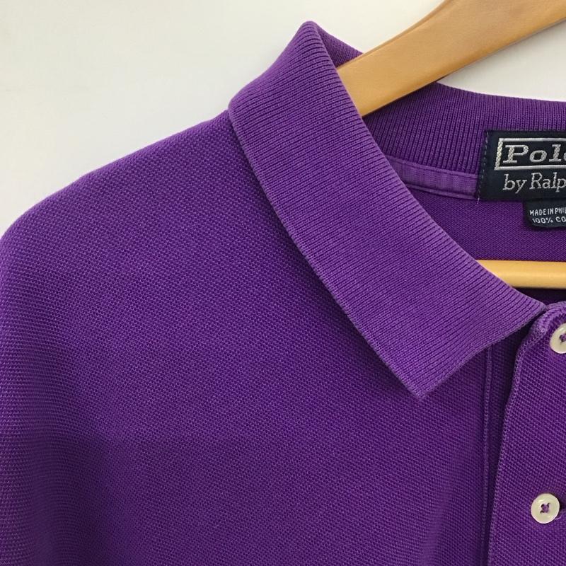 ポロバイラルフローレン Polo by RALPH LAUREN ポロシャツ 半袖 半袖ポロシャツ カラーシャツ 半袖カットソー XL ロゴ、文字 紫 / パープル /  メンズ USED 古着 中古 10151128