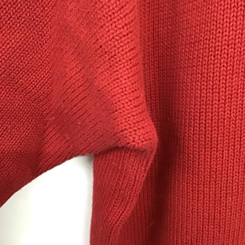 トミーヒルフィガー TOMMY HILFIGER ニット、セーター 長袖 長袖ニットカットソー クルーネック セーター XL ロゴ、文字 赤 / レッド /  メンズ USED 古着 中古 10151130