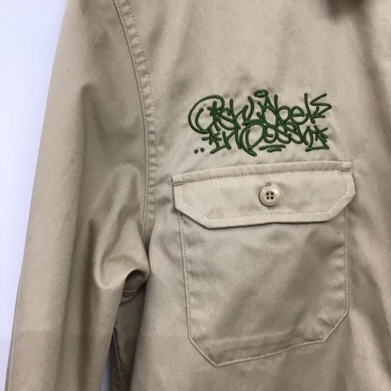 古着 USED シャツ、ブラウス 長袖 長袖シャツ 無地シャツ カラーシャツ 古着 S ロゴ、文字 ベージュ / ベージュ /  メンズ USED 古着 中古 10151131
