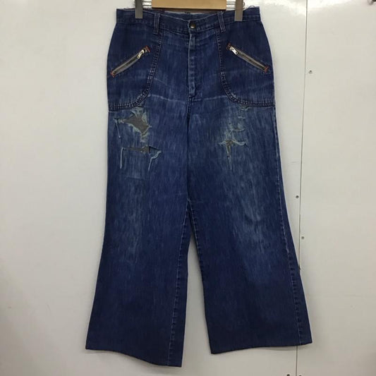 シアーズ SEARS パンツ デニム、ジーンズ デニムパンツ ワイドパンツ カジュアルパンツ ストレッチパンツ 80s ダメージ加工 インディゴ / インディゴ /  メンズ USED 古着 中古 10151139