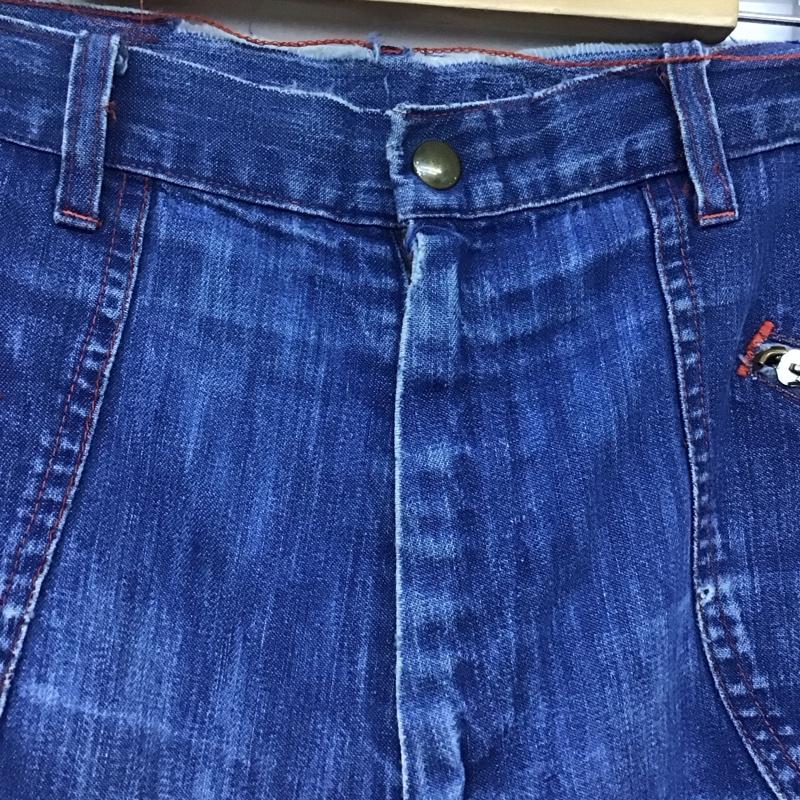 シアーズ SEARS パンツ デニム、ジーンズ デニムパンツ ワイドパンツ カジュアルパンツ ストレッチパンツ 80s ダメージ加工 インディゴ / インディゴ /  メンズ USED 古着 中古 10151139
