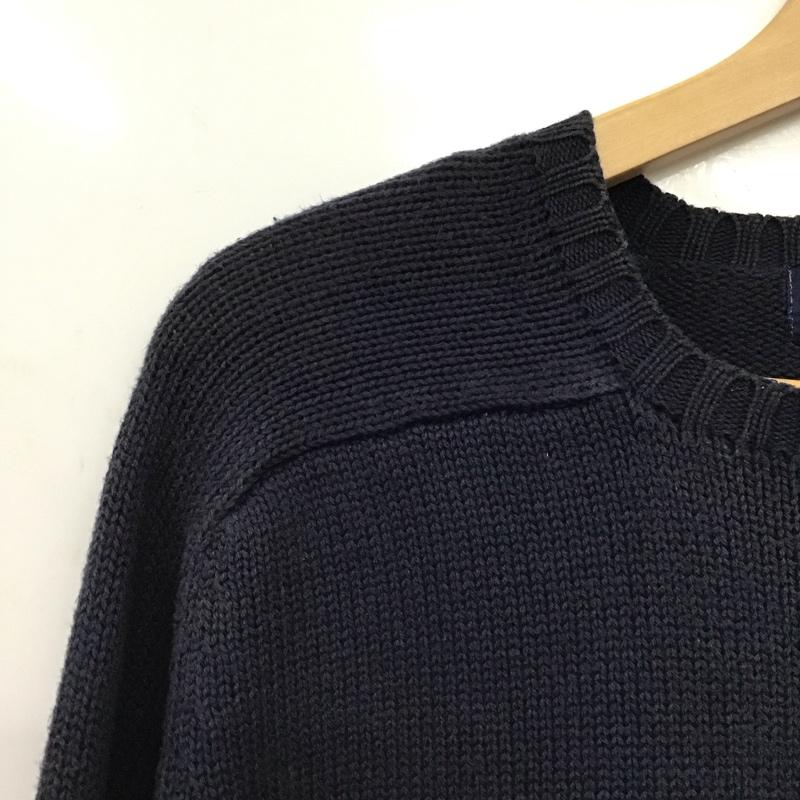 ポロバイラルフローレン Polo by RALPH LAUREN ニット、セーター 長袖 長袖ニットカットソー クルーネック セーター M ロゴ、文字 紺 / ネイビー /  メンズ USED 古着 中古 10151140