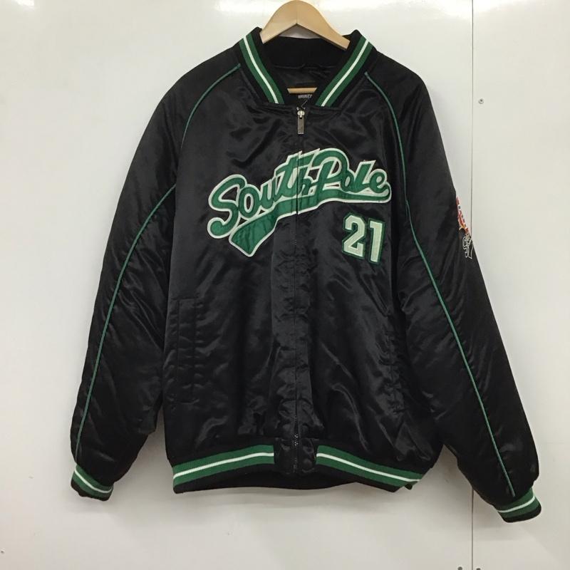 古着 USED ジャケット、上着 ジャンパー、ブルゾン ジップアップジャケット ナイロンジャケット アウター southpole XL ロゴ、文字 黒 / ブラック /  メンズ USED 古着 中古 10151146