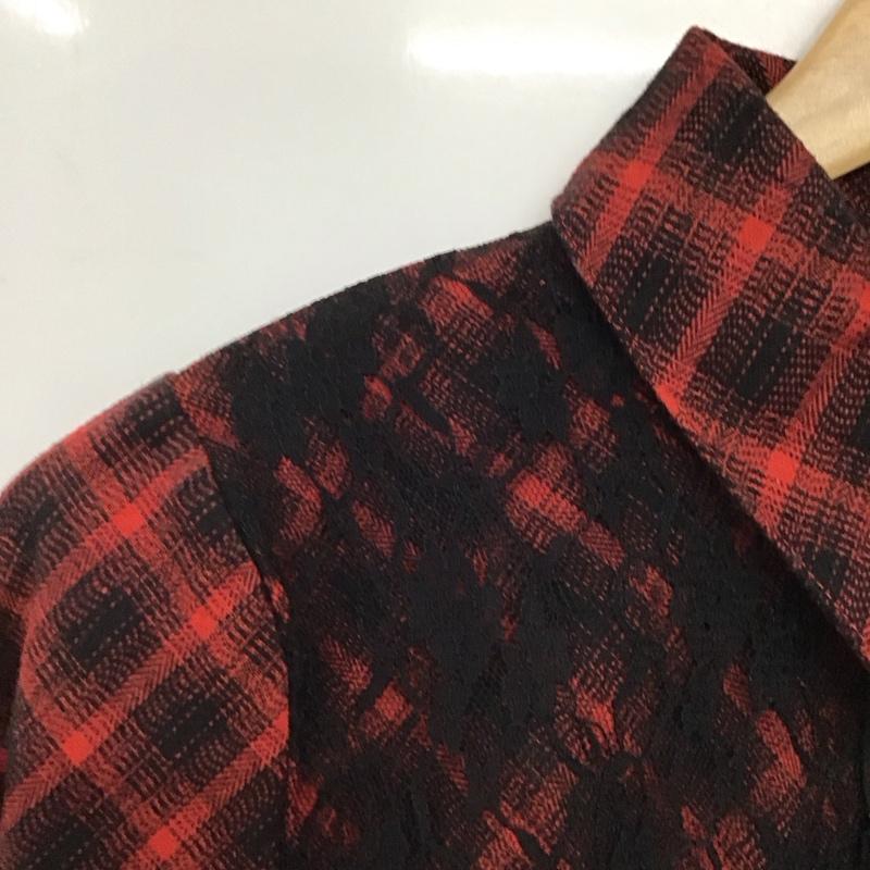 アクシーズファム axes femme ワンピース ひざ丈スカート M 無地 X チェック 赤 / レッド / X 黒 / ブラック /  レディース USED 古着 中古 10151166