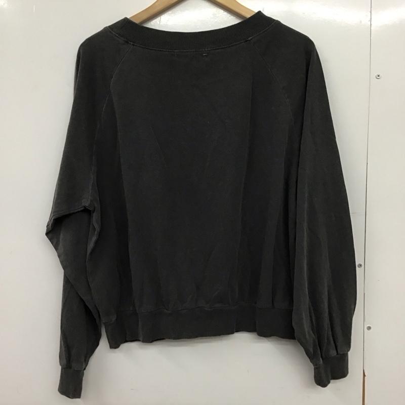 ショコラ フィネ ローブ chocol raffine robe カットソー 長袖 ピグメントボートネックプルオーバー タグ付 FREE 無地 チャコールグレー / チャコールグレー /  レディース USED 古着 中古 10151194
