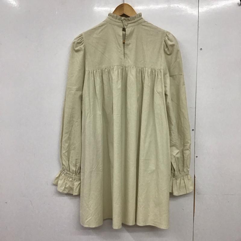 スライ SLY ワンピース ひざ丈スカート 030EAP30-3880 VOLUME FRILL OP 1 無地 アイボリー / アイボリー /  レディース USED 古着 中古 10151195