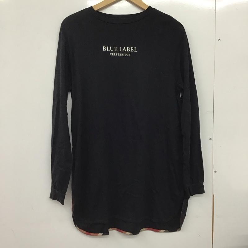 ブルーレーベル・クレストブリッジ BLUE LABEL CRESTBRIDGE カットソー 長袖 38 ロゴ、文字 X プリント 黒 / ブラック /  レディース USED 古着 中古 10151200