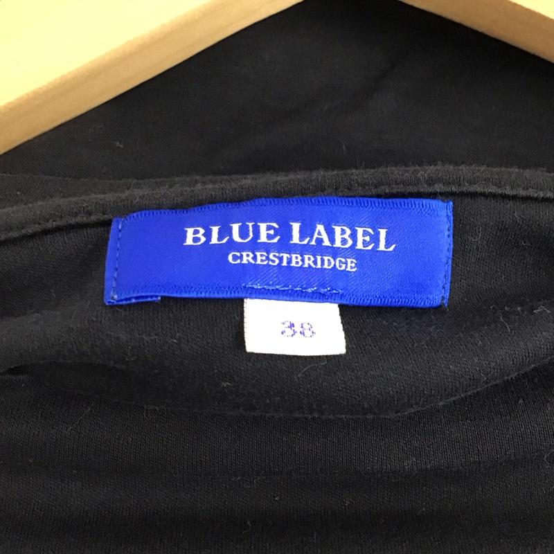 ブルーレーベル・クレストブリッジ BLUE LABEL CRESTBRIDGE カットソー 長袖 38 ロゴ、文字 X プリント 黒 / ブラック /  レディース USED 古着 中古 10151200