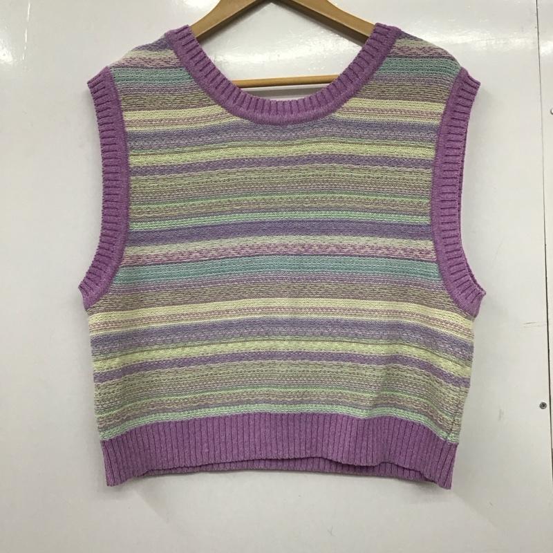 ニコアンド niko and... ベスト ベスト L ボーダー柄 マルチカラー / マルチカラー /  レディース USED 古着 中古 10151205