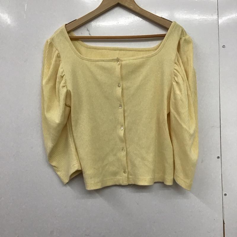 ダブルクローゼット w closet カーディガン 七分袖 FREE 無地 黄 / イエロー /  レディース USED 古着 中古 10151206