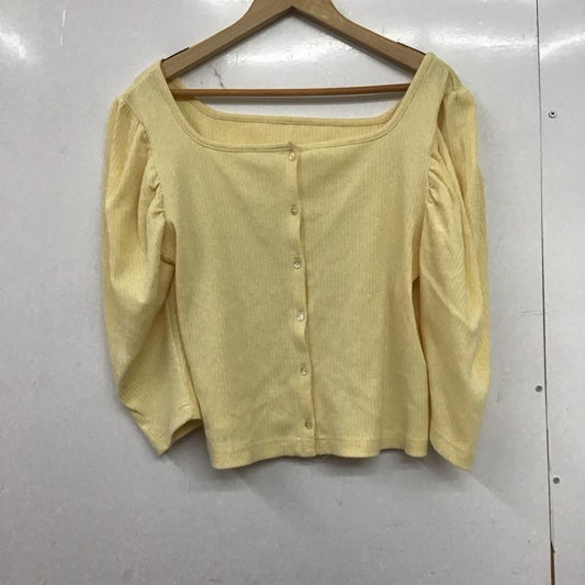 ダブルクローゼット w closet カーディガン 七分袖 FREE 無地 黄 / イエロー /  レディース USED 古着 中古 10151206